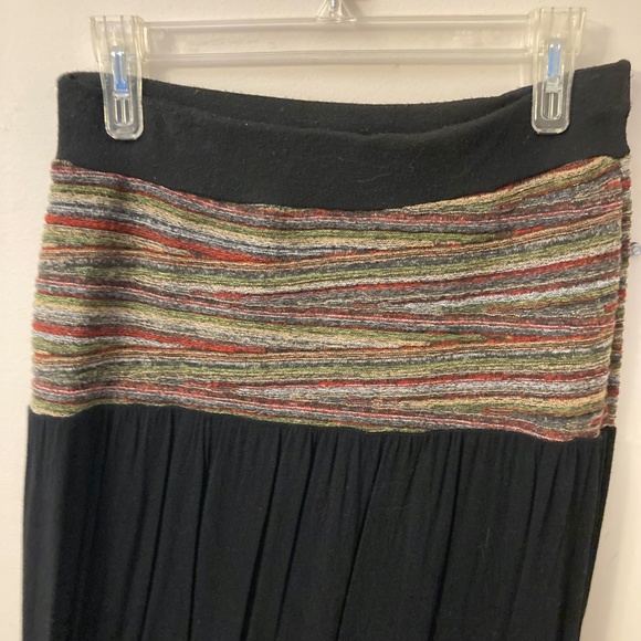 Cherry K black maxi skirt with colorful waist, size L - Picture 4 of 4
